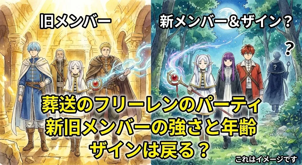 葬送のフリーレンのパーティ新旧比較！化け物級の強さと4人目ザインの行方は？アイキャッチ