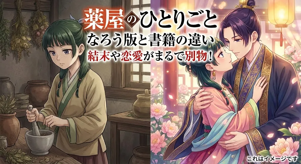 薬屋のひとりごとのなろう版と書籍の違いは？キスや結末がまるで別物！アニメ派は注意