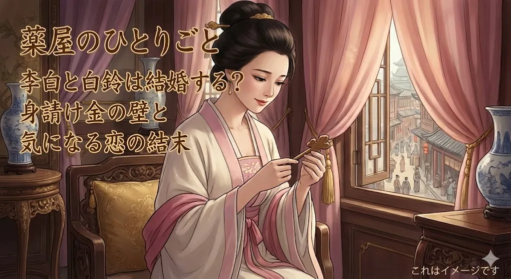 「薬屋のひとりごと」李白と白鈴は結婚する？身請け金銀1万の壁と恋の行方アイキャッチ