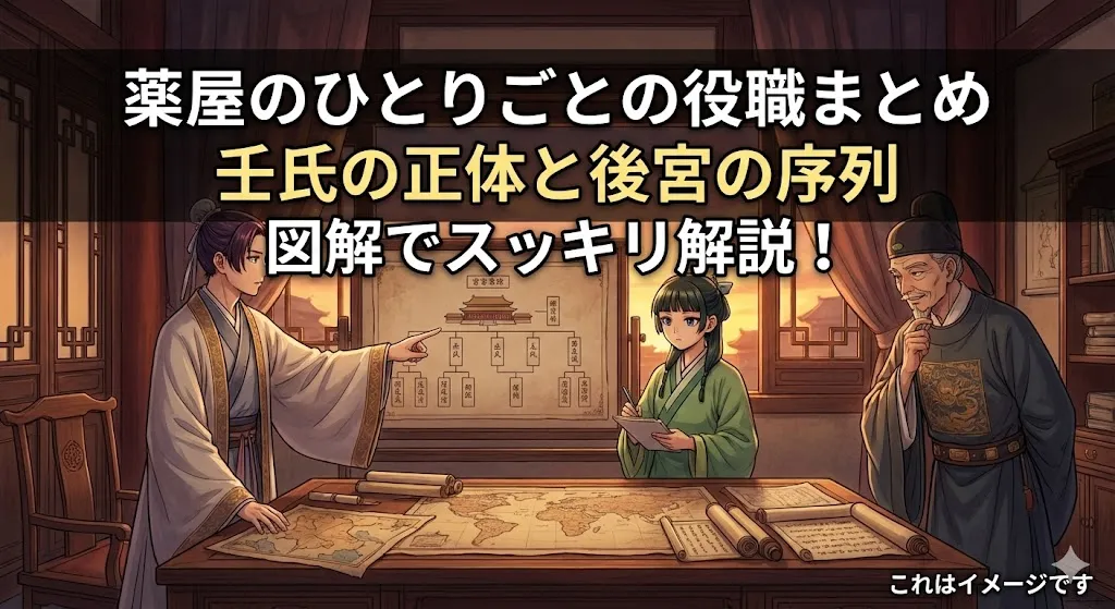 薬屋のひとりごとの役職は？壬氏や羅漢の秘密と後宮の順位を5分で図解！アイキャッチ