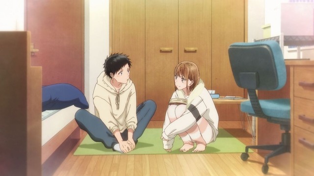 『アオのハコ』猪股家の部屋で将来や部活について語り合う鹿野千夏と猪股大喜