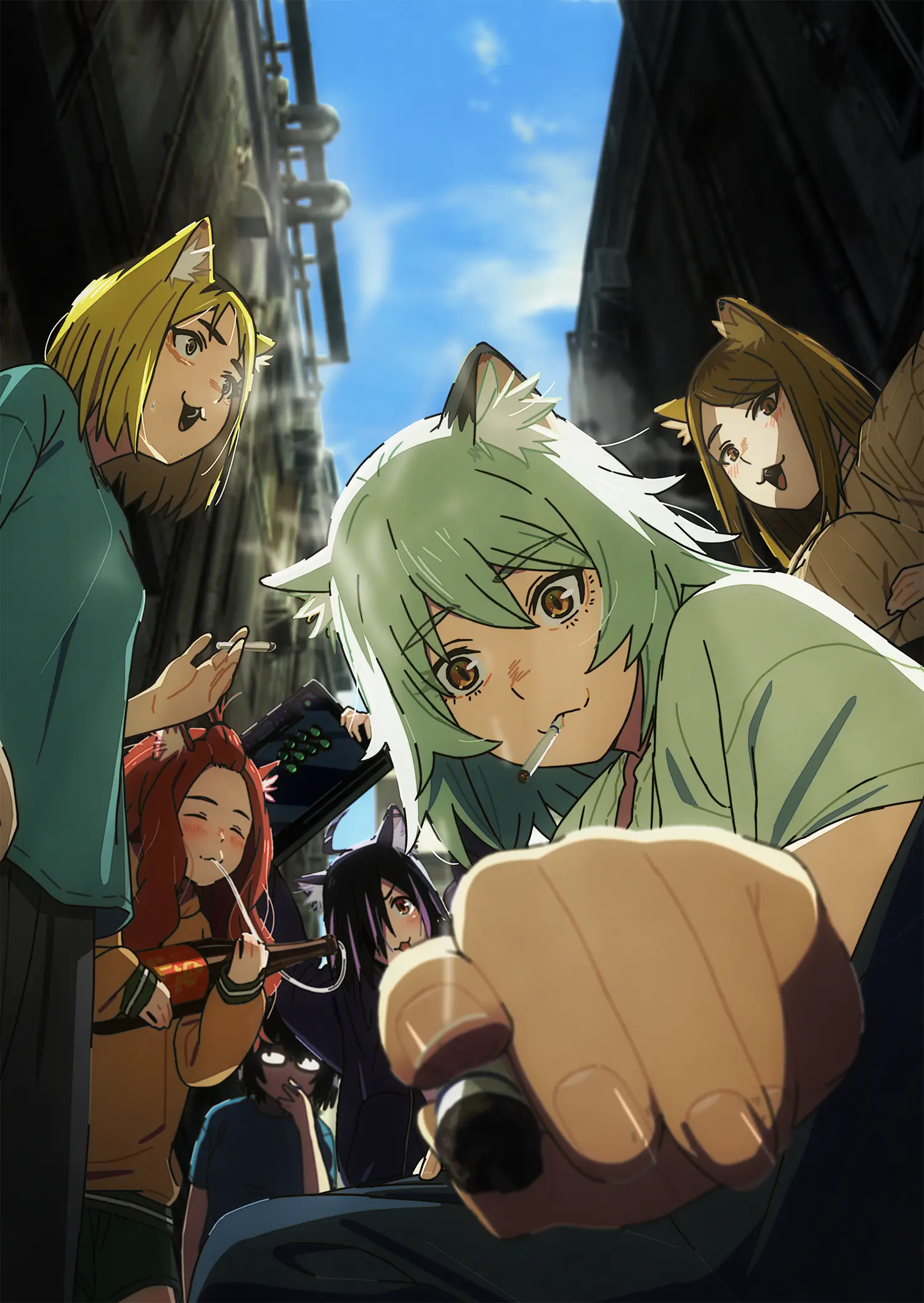 TVアニメ『ヤニねこ』キービジュアル バイブリーアニメーションスタジオ制作