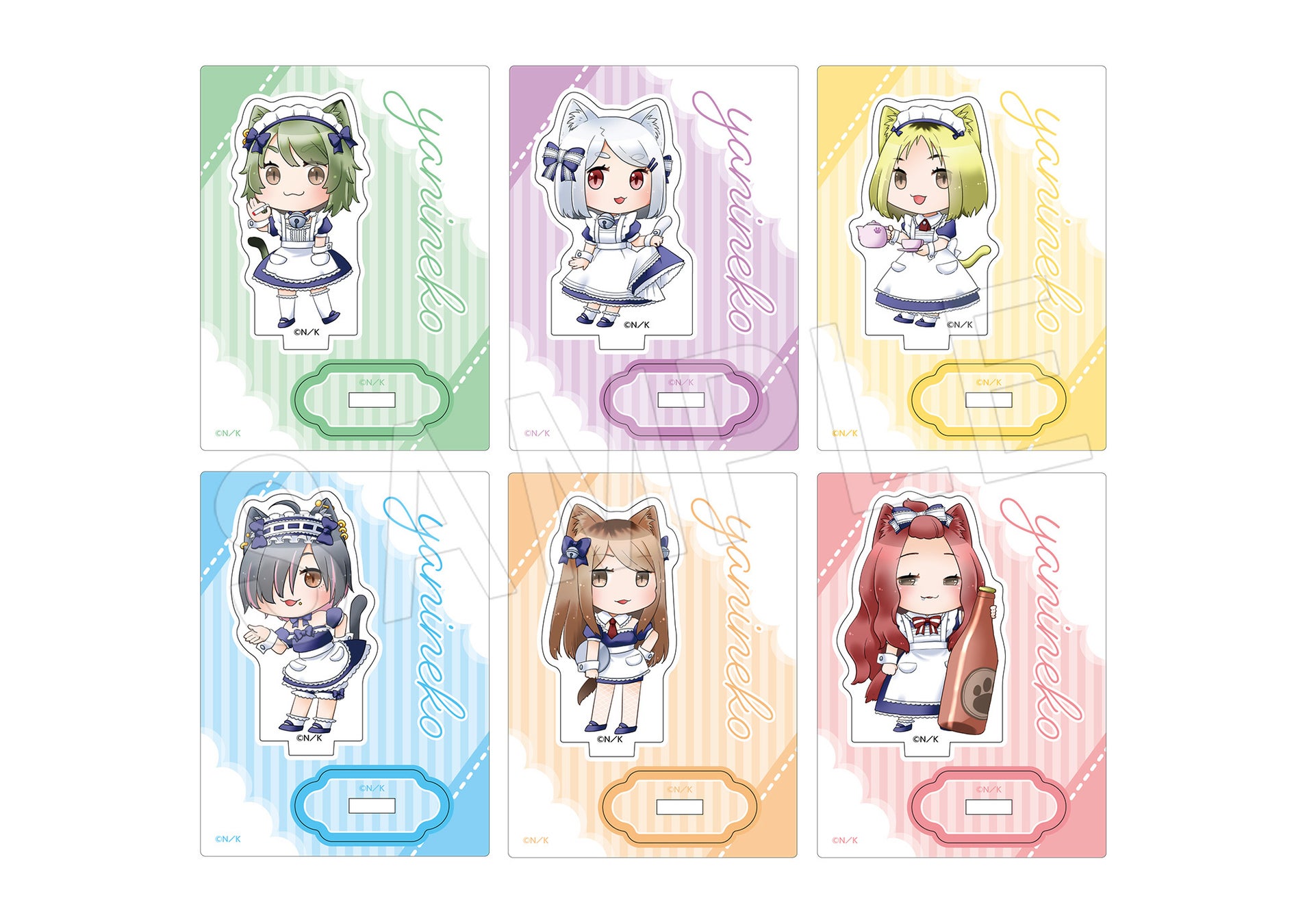 TVアニメ『ヤニねこ』公式アクリルフィギュアスタンド(ヤニねこ・カンサイねこ・アルねこ)の実物商品ビジュアル